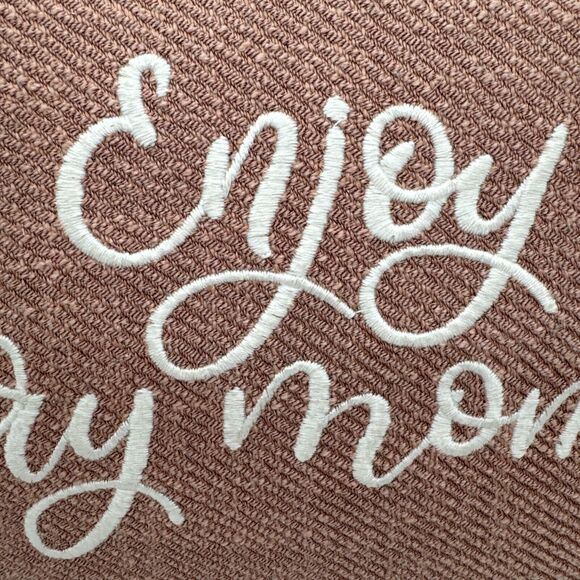 Decorative 'Enjoy Every Moment' Blush Pink Throw Pillow Modern Home Decor - Picture 4 of 11